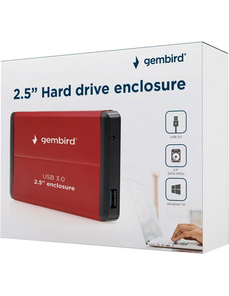 Внешний корпус Gembird EE2-U3S-2-R, Красный (EE2-U3S-2-R)