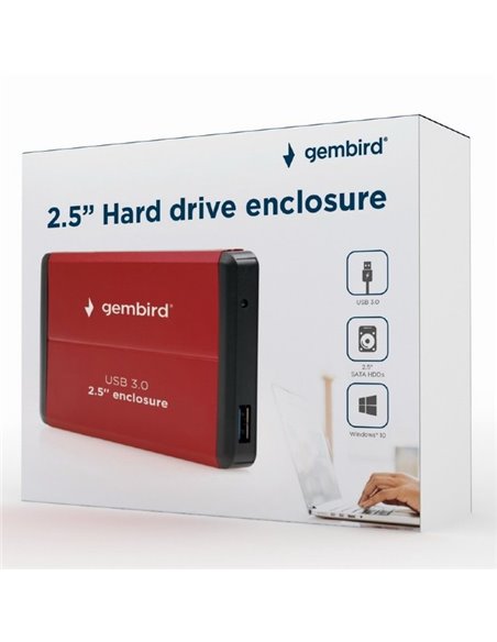 Внешний корпус Gembird EE2-U3S-2-R, Красный (EE2-U3S-2-R)