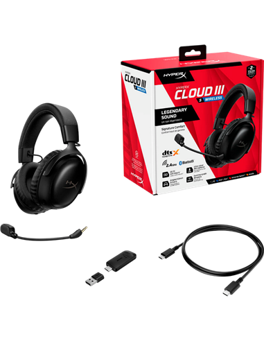 Căști gaming HyperX Cloud III S, Fără fir, Negru