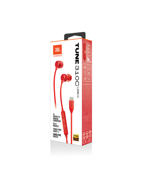 Căști JBL Tune 310C, Roșu