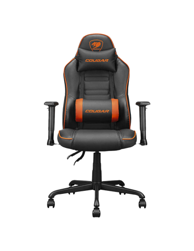 Игровое кресло Cougar Fusion S, ПВХ Кожа, Черный | Оранжевый