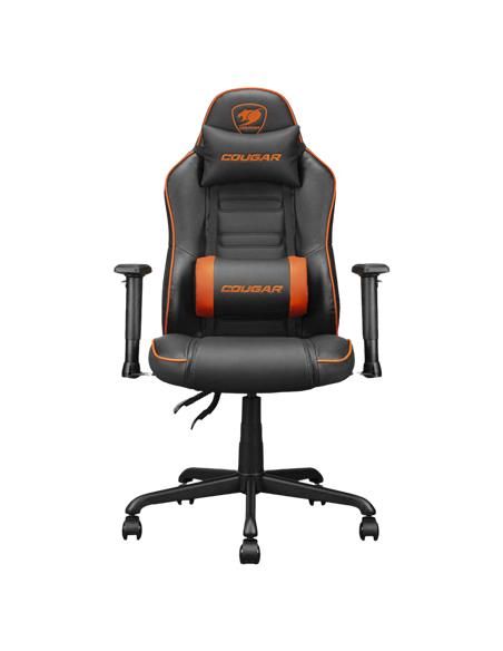 Игровое кресло Cougar Fusion S, ПВХ Кожа, Черный | Оранжевый