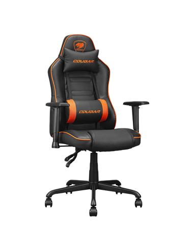Игровое кресло Cougar Fusion S, ПВХ Кожа, Черный | Оранжевый