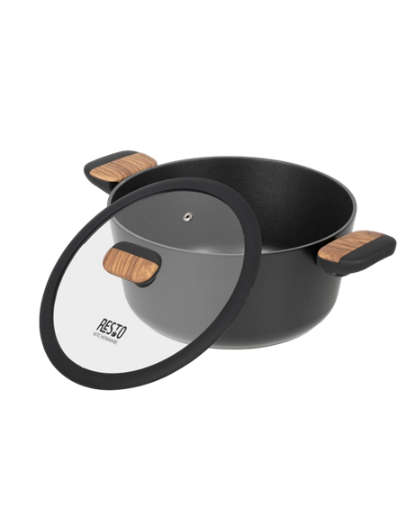 Cratiță RESTO 93188, 4.4L, 24cm, Negru, Maro