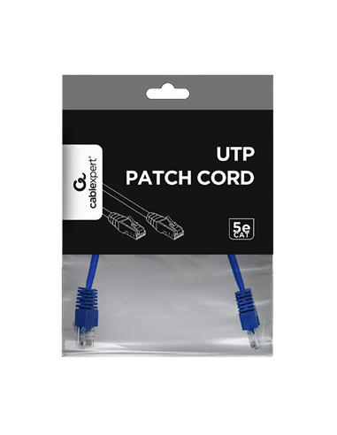 Patch cord Cablexpert PP12-0.25M/B, CAT5e UTP, 0,25m, Albastru