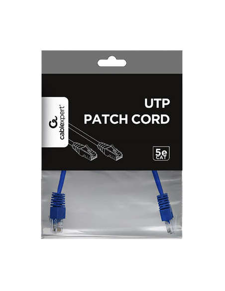 Patch cord Cablexpert PP12-0.25M/B, CAT5e UTP, 0,25m, Albastru