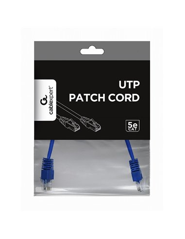 Patch cord Cablexpert PP12-0.25M/B, CAT5e UTP, 0,25m, Albastru