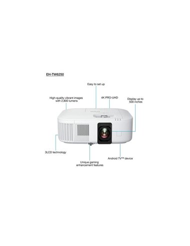LCD Proiector Epson EH-TW6250, 2800ANSI Lumens, FullHD (1920 x 1080) 