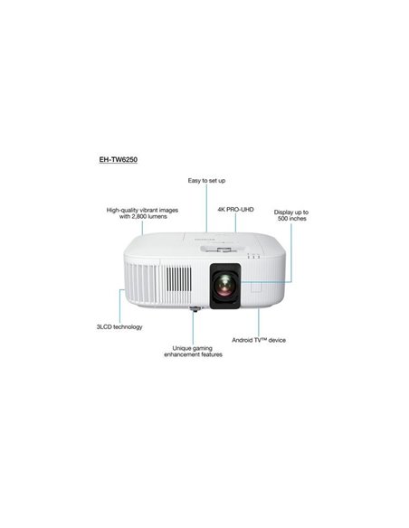 LCD Проектор Epson EH-TW6250, 2800ANSI Lumens, FullHD (1920 x 1080) 