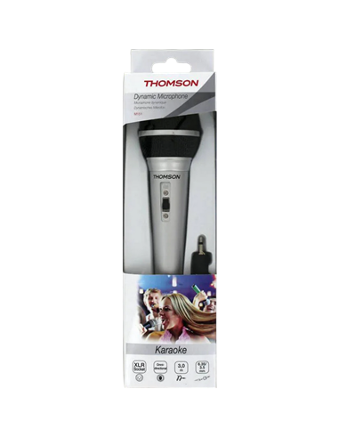 Microfon Karaoke Thomson M151, Fără fir/Cu fir, Argintiu