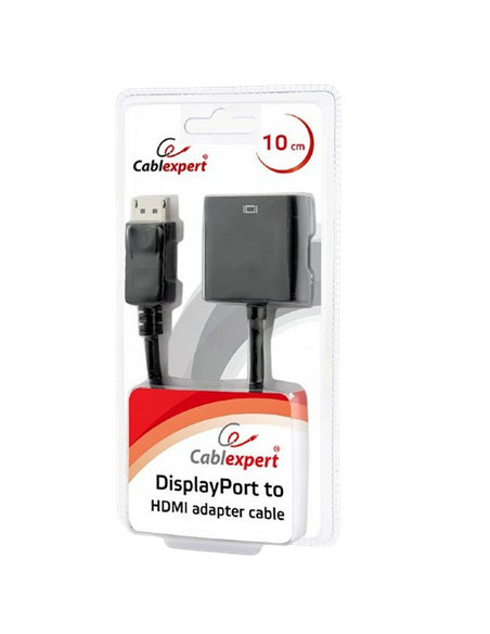 Видеоадаптер Cablexpert AB-DPM-HDMIF-002, DisplayPort (M) - HDMI (F), 0,1м, Чёрный