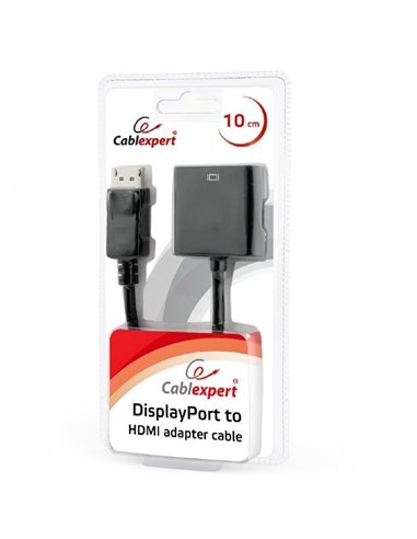 Видеоадаптер Cablexpert AB-DPM-HDMIF-002, DisplayPort (M) - HDMI (F), 0,1м, Чёрный