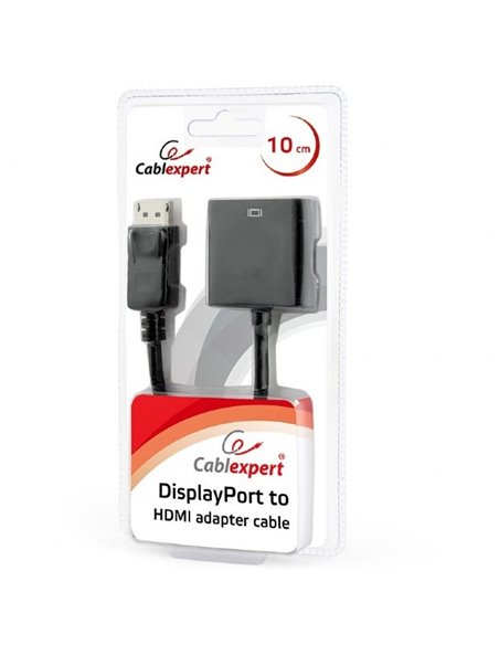 Видеоадаптер Cablexpert AB-DPM-HDMIF-002, DisplayPort (M) - HDMI (F), 0,1м, Чёрный