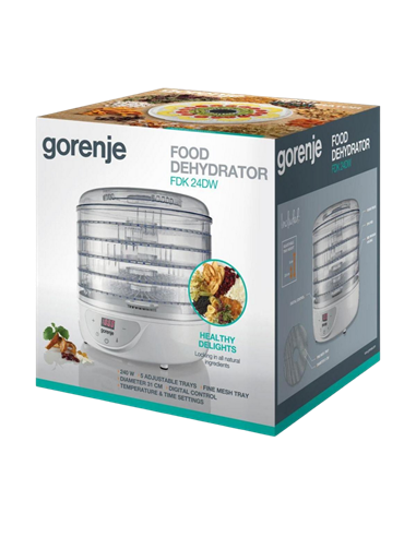 Deshidrator de fructe Gorenje FDK24DW, Alb