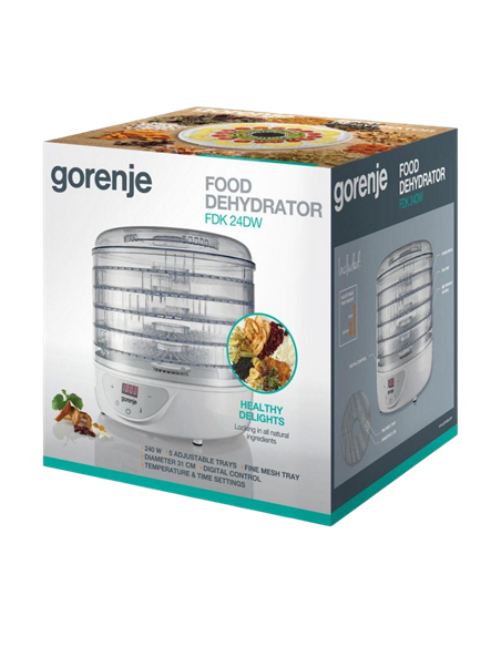 Deshidrator de fructe Gorenje FDK24DW, Alb