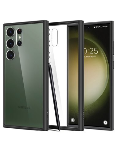 Husă Spigen Samsung S23 Ultra, Ultra Hybrid, Negru mat