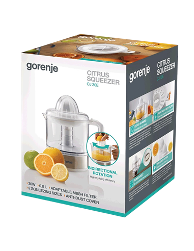 Соковыжималка для цитрусовых Gorenje CJ30E, Белый | Бронзовый