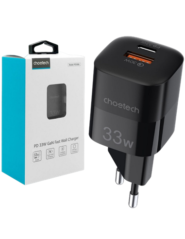 Зарядное устройство Choetech PD5006-BK, 33Вт, Чёрный