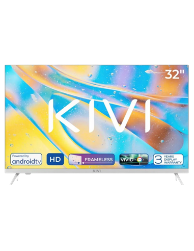32" LED SMART Телевизор KIVI 32H760QW, 1366x768 HD, Android TV, Белый