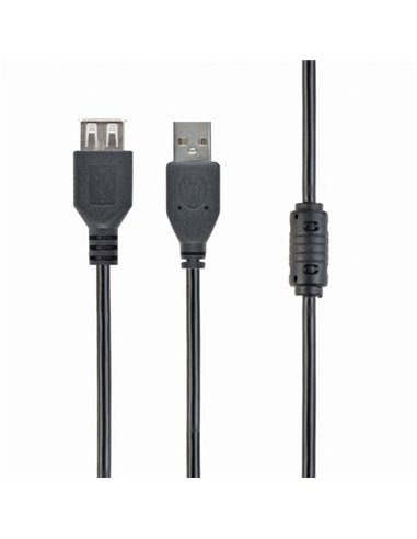 Cablu prelungitor Cablexpert CCF-USB2-AMAF-6, USB Type-A (M)/USB Type-A (F), 1,8m, Negru