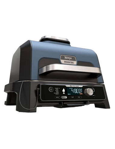 Grătar electric Ninja Woodfire Pro Connect XL, 1700W, Albastru | Negru