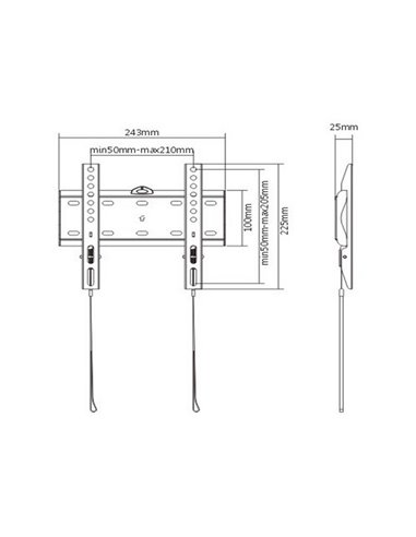 Фиксированное настенное крепление Gembird WM-42F-01, Чёрный