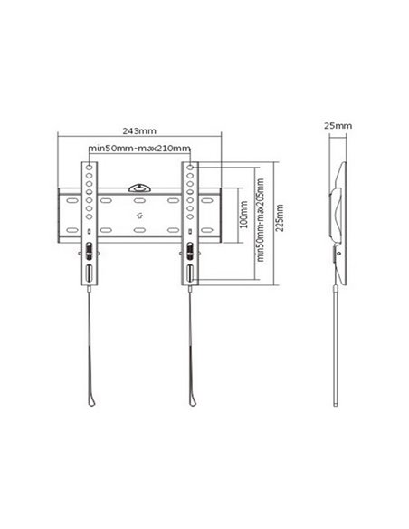 Фиксированное настенное крепление Gembird WM-42F-01, Чёрный
