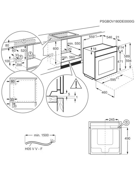 Cuptor Electric AEG OS6CB531AB, Negru