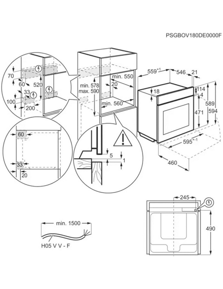 Cuptor Electric AEG OS6CB531AB, Negru