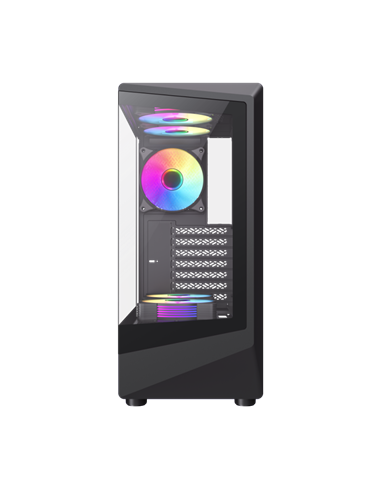 Компьютерный корпус Gamemax Vista COC AB, Midi-Tower, Без блока питания, Чёрный