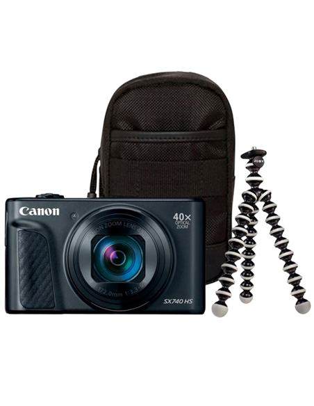 Компактный фотоаппарат Canon PowerShot SX740 HS Lite Edition Travel Kit, Черный