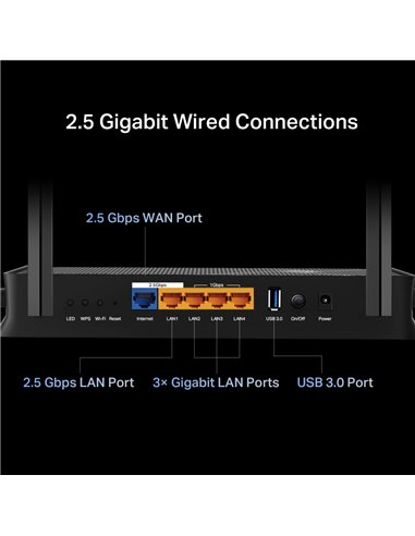 Wi-Fi Router TP-LINK Archer BE230/ AX3600 Dual Band / Wi-Fi7 / 2.5Gigabit / 4 external antennas