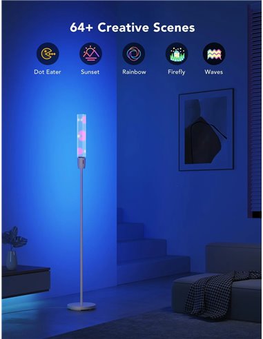 Торшер GOVEE RGBICW Cylinder Floor Lamp, Wi-Fi + BT, Multicolor + Extra White LEDs