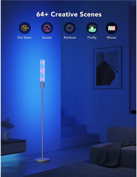 Торшер GOVEE RGBICW Cylinder Floor Lamp, Wi-Fi + BT, Multicolor + Extra White LEDs