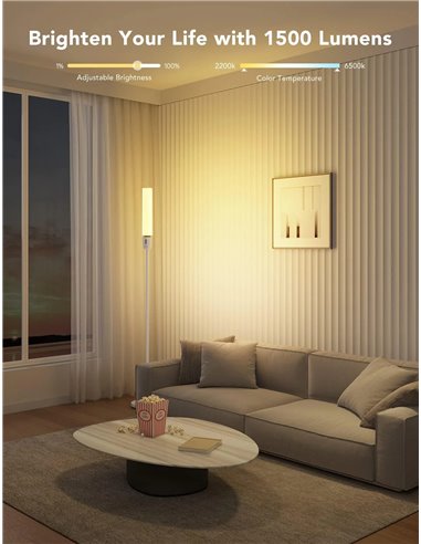 Торшер GOVEE RGBICW Cylinder Floor Lamp, Wi-Fi + BT, Multicolor + Extra White LEDs