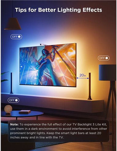 Banda LED pentru TV Govee TV Backlight 3 Lite Kit t (55”-65” + Light Bars 40”-70”)