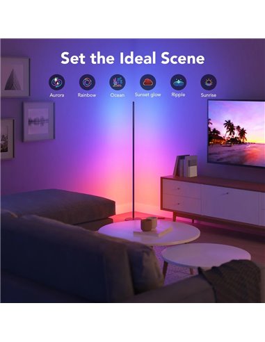 Lampa de podea GOVEE RGBICW Floor Lamp, Wi-Fi + BT, Multicolor + Extra White LEDs