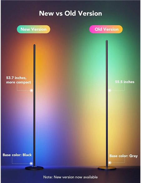 Lampa de podea GOVEE RGBICW Floor Lamp, Wi-Fi + BT, Multicolor + Extra White LEDs