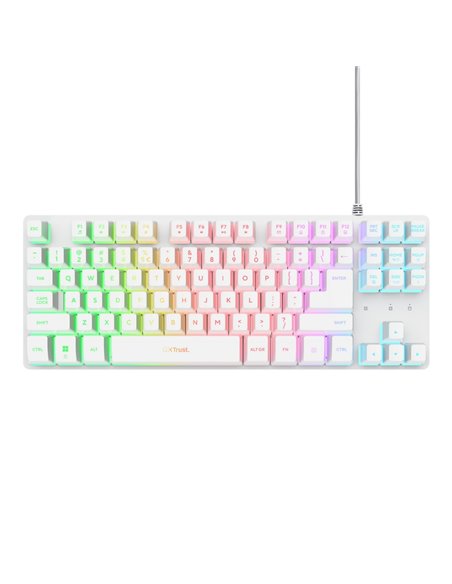 Tastatura Gaming Trust GXT 833W Thado TKL, USB, White