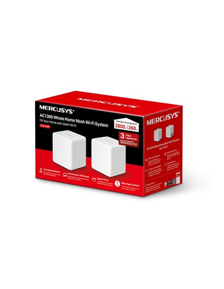 Mesh Wi-Fi система MERCUSYS Halo H30G (2-pack) / AC1300 Dual Band / 2 x Gigabit LAN Port