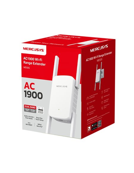 Amplificatoare de semnal MERCUSYS ME50G / AC1900 Dual Band / Wi-Fi5 / 1 Lan Port / 4 external antennas