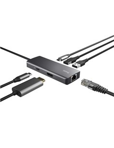 Adaptor Multiport Trust Dalyx/ USB-C/ 2xUSB-A/ 2xUSB-C/ HDMI/ RJ45/ SD
