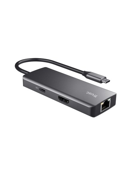 Многопортовый Адаптер Trust Dalyx/ USB-C/ 2xUSB-A/ 2xUSB-C/ HDMI/ RJ45/ SD