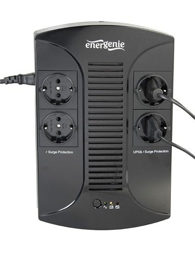 Gembird EnerGenie EG-UPS-001, 650VA / 390W, UPS with AVR, 4x Schuko outlets, LED status indication