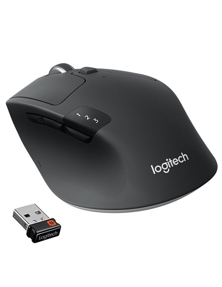 Logitech Wireless Mouse M720 Triathlon, Black, Optical Mouse, Multi-device, Hyper-fast scrolling, Switching seamlessly betwee...