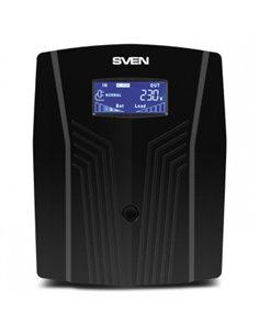 SVEN Pro 1500 (LCD,USB), Line-interactive UPS with AVR, 1500VA /900W, Multifunction LCD display, 3x Schuko outlets, 2x9AH, AV... 2
