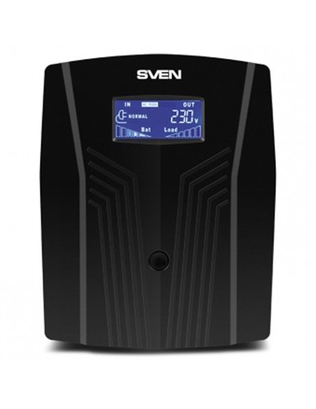 SVEN Pro 1500 (LCD,USB), Line-interactive UPS with AVR, 1500VA /900W, Multifunction LCD display, 3x Schuko outlets, 2x9AH, AV...