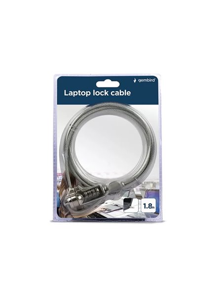 Gembird LK-CL-01 Cable lock for notebooks (4-digit combination), 4 mm steel cable