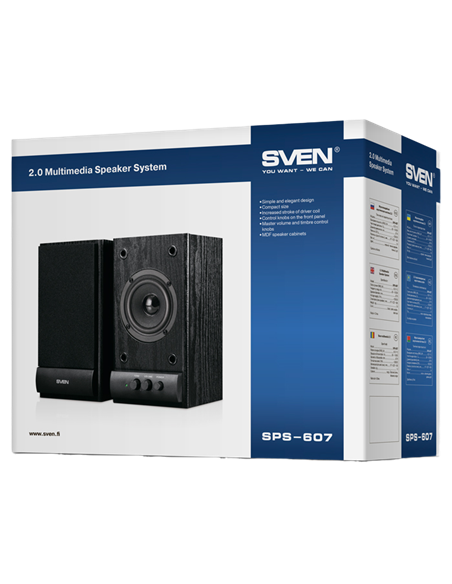Boxe pentru calculator 2.0 SVEN SPS-607, Negru