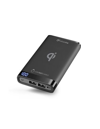 Портативное зарядное устройство Cellularline FreePower MANTA 8000 Wireless, 8мА·ч, Чёрный